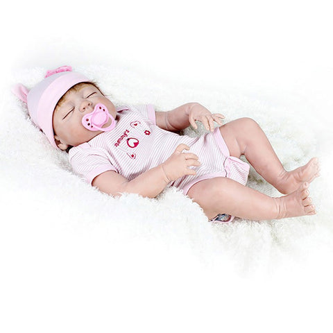 Fille Bébé Reborn endormie avec tétine | Bébé Reborn Plus