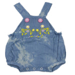 Vêtement pour Bébé Reborn Salopette bleue avec dessins jaune et boutons roses | Bébé Reborn Plus